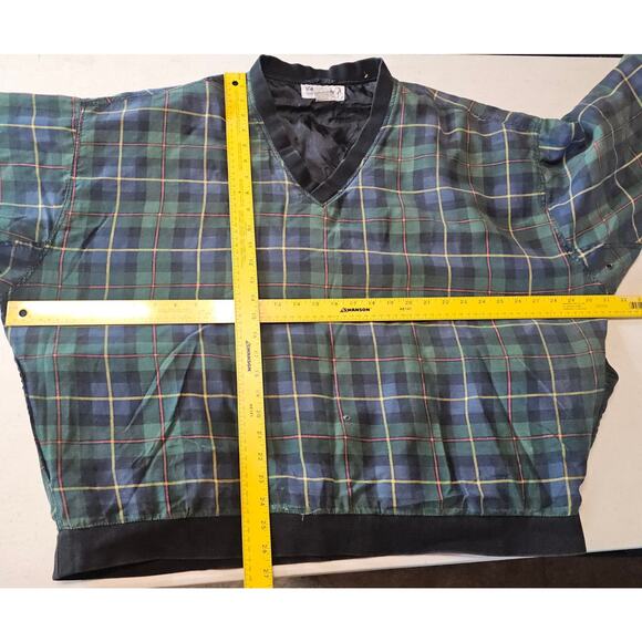 Vintage Walker Brothers Golf Plaid Silk Windbreaker Jacket V-neck Men's XXL 3401 - Picture 4 of 8